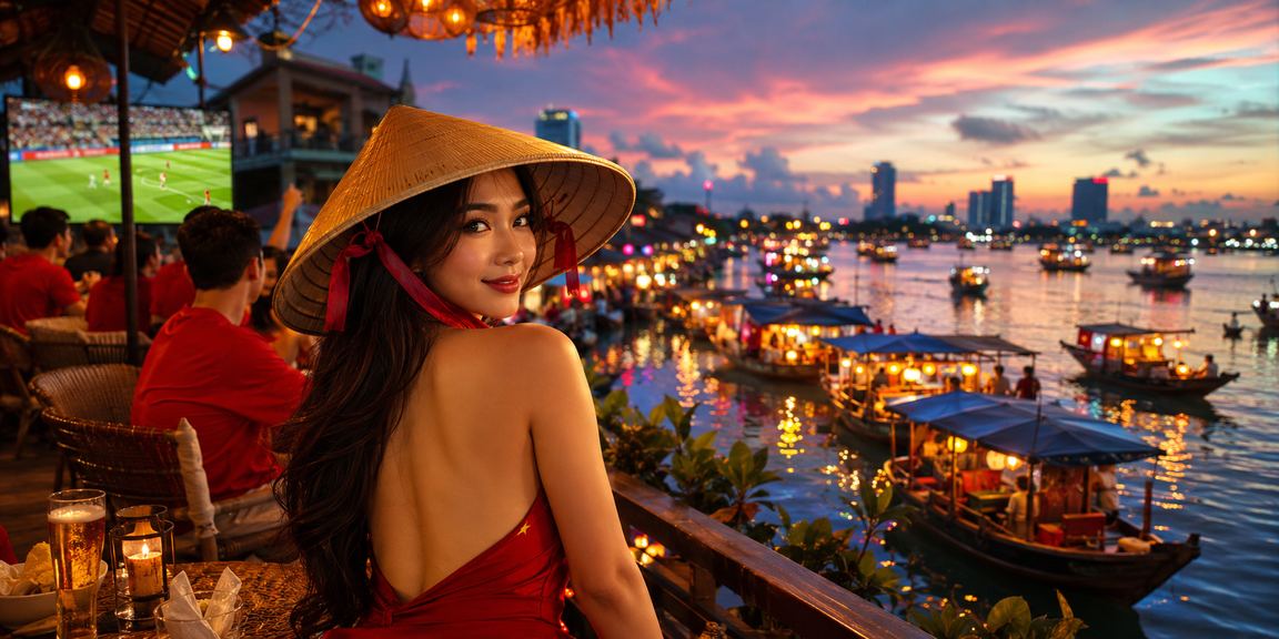 Người hâm mộ bóng đá Hà Nội đặt cược thể thao trực tuyến với nón lá truyền thống